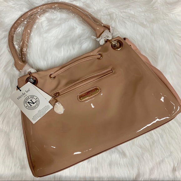 NICOLE LEE SEQUIN & PATENT LEATHER HANDBAG NWT - Picture 2 of 16